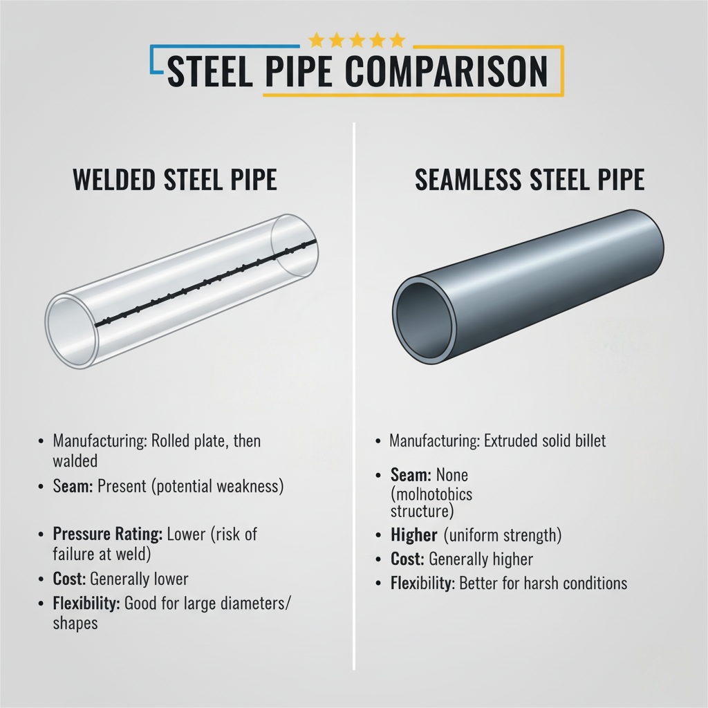 Welded steel pipes vs. Seamless steel pipes