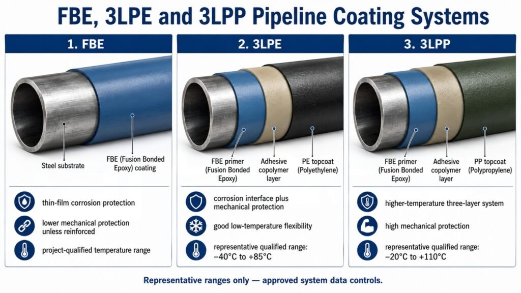FBE vs 3LPE vs 3LPP Coated Carbon Steel Pipes