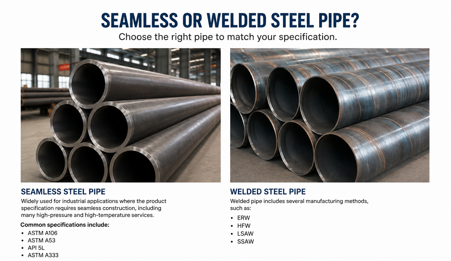Seamless or Welded Steel Pipe for distributor