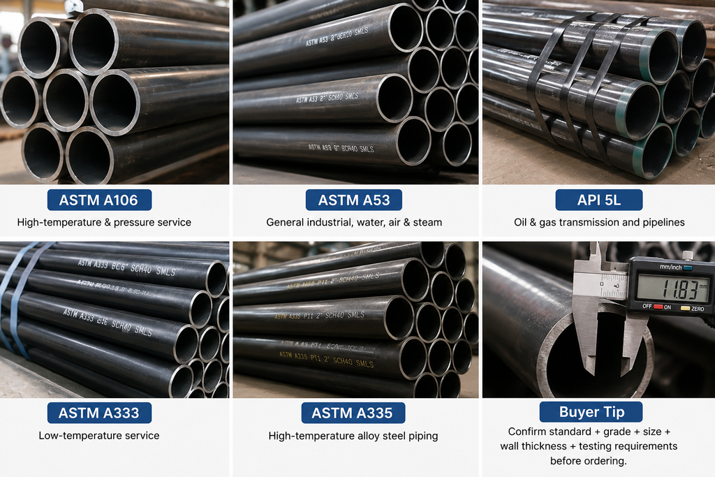 different specification seamless steel pipe for project